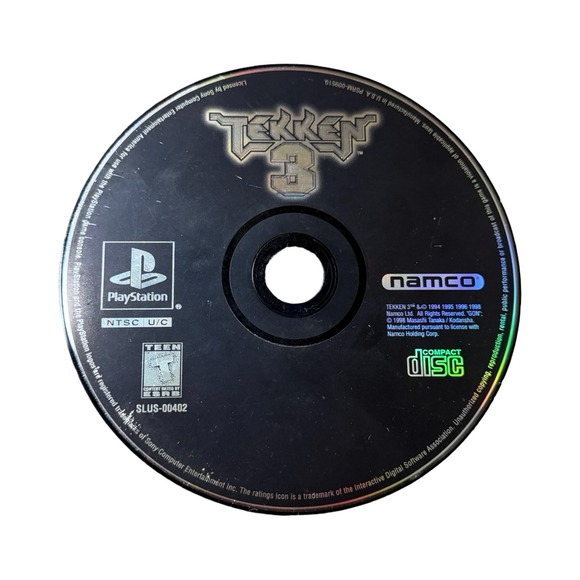 Namco Other - Tekken‎ 3 Sony PlayStation 1 PS1 Fighting Game Disc Only SLUS-00402 Namco 1998